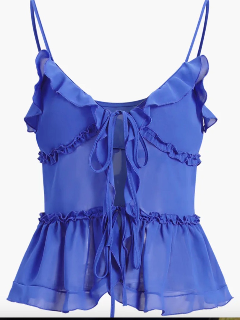 Commense Aegean Sea Tied Fly Away Top - Size M